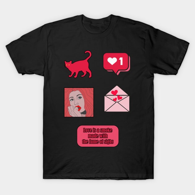 Valentines day sticker pack T-Shirt by EmeraldWasp